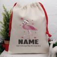 Personalised Christmas Sack 35cm  - Flamingo
