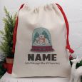 Personalised Christmas Sack 35cm - Snowglobe