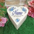 Grandma Wooden Heart Gift Box - Blue Floral