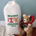 1st Christmas Personalised Sack 80cm  - Reindeer
