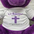 Christening Personalised T-Shirt Bear 40cm Purple