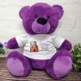 Personalised Memorial Photo Bear 40cm Purple