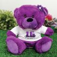Personalised 16th Birthday Teddy Bear Plush Purple