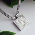 DAD Memorial Urn Cremation Ash Necklace in Personalised Box