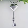 Heart Key Cremation Ash Necklace 