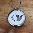 Cat Photo Urn Pendent Necklace in Personalised Box