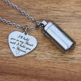 Cylinder with Inscribed Heart Urn Necklace in Personalised Box