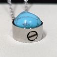 Turquoise Stone Cremation Necklace in Personalised Box