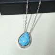 Turquoise Stone Cremation Necklace in Personalised Box