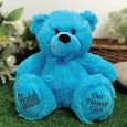 Flower Girl Teddy Bear 30cm Bright Blue