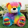 Christening Personalised Teddy Bear 30cm Rainbow