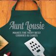 Aunt Personalised  Apron with Pocket - Pea Green