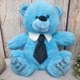 Blue Birthday Bear with Black Tie 30cm