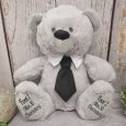 Grey Birthday Bear with Black Tie 30cm