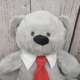 Grey Birthday Bear with Red Tie 30cm