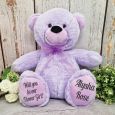 Flower Girl Teddy Bear  40cm Lavender Plush