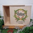 Large Personalised Wooden Christmas Box Candy Wreath
