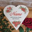 Wooden Valentines Heart Gift Box Red Rose