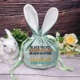 Personalised Easter Bunny Velvet Gift Bag - Sage