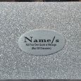 Engagement Personalised Guest Book Album & Pen Silver Glitter