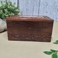 Carved Wooden Urn Pet Cremation Ashes Box