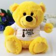 Personalised Pop Yellow Teddy Bear