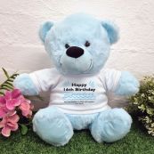 16th Birthday party Bear Light Blue Plush 30cm