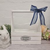 Rustic Wooden Easter Basket - White