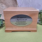 Personalised Beechwood Memorial Cremation Urn for Ashes