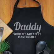 Dad Personalised  Apron with Pocket - Black