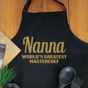 Nana Personalised  Apron with Pocket - Black