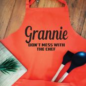 Grandma Personalised  Apron with Pocket - Orange