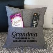 Grandma Personalised Grey Pocket Pillow Cover