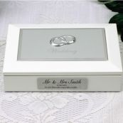 Personalised White Wedding Jewel Box
