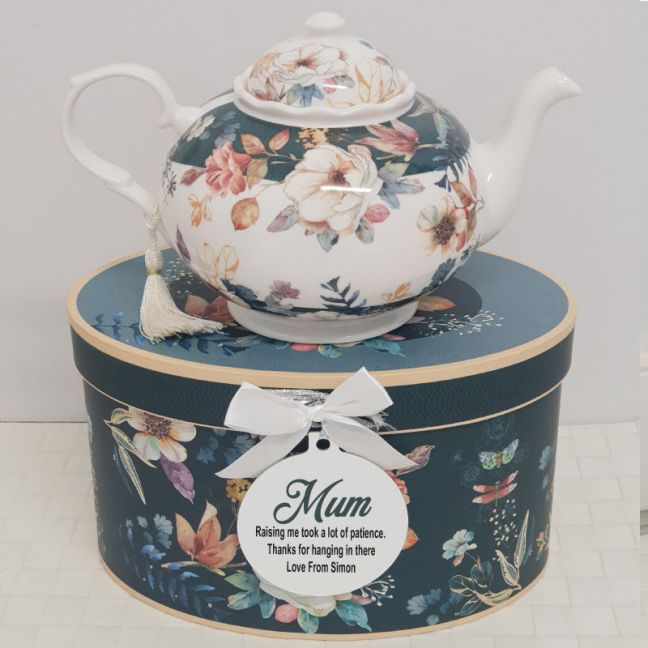 Teapot in Personalised Mum Gift Box - Bouquet