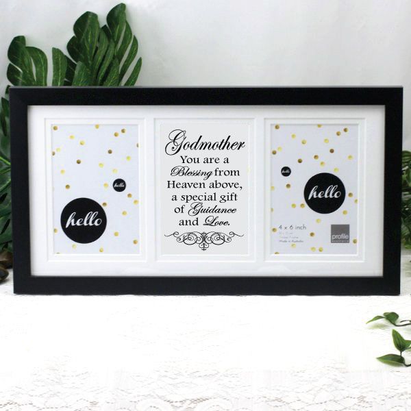 Godmother Blessing Black Gallery Collage Frame Typography Print