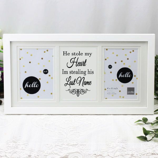 Engagement White Gallery Collage Frame Typography Print