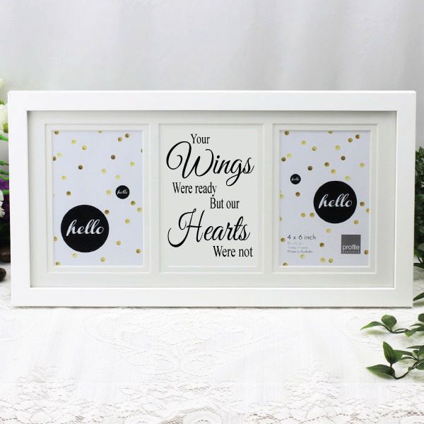 Memorial White Gallery Collage Frame Typography Print - Wings