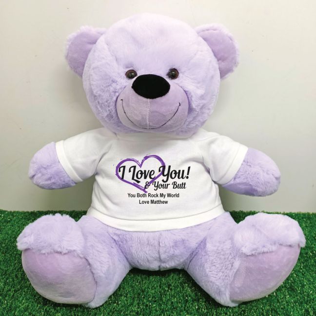 Valentines Day Bear Love Your Naughty Bits - 40cm  Lavender