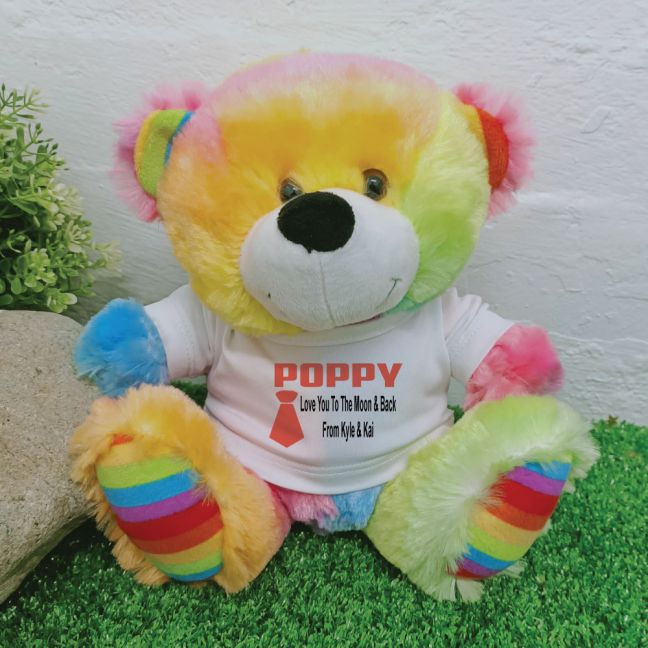 Personalised Pop Rainbow Teddy Bear