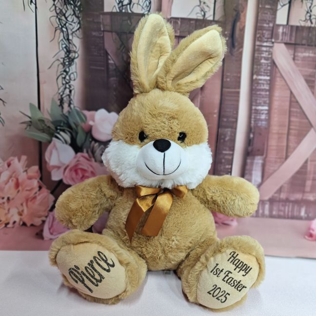 Personalised Easter Bunny Beanie Brown