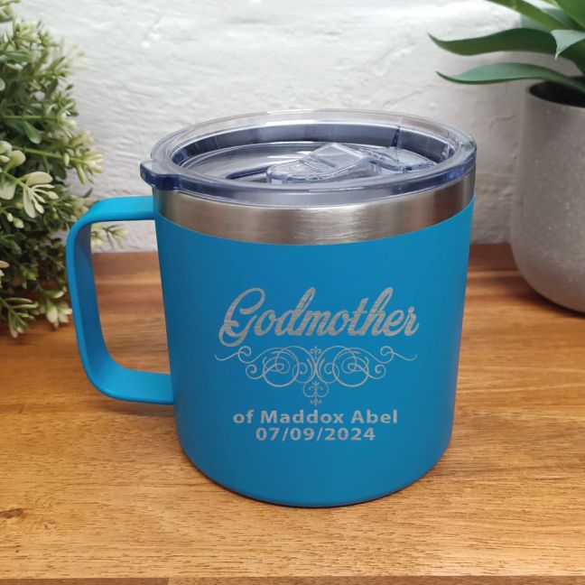 Godmother Travel Tumbler Coffee Mug 14oz Blue