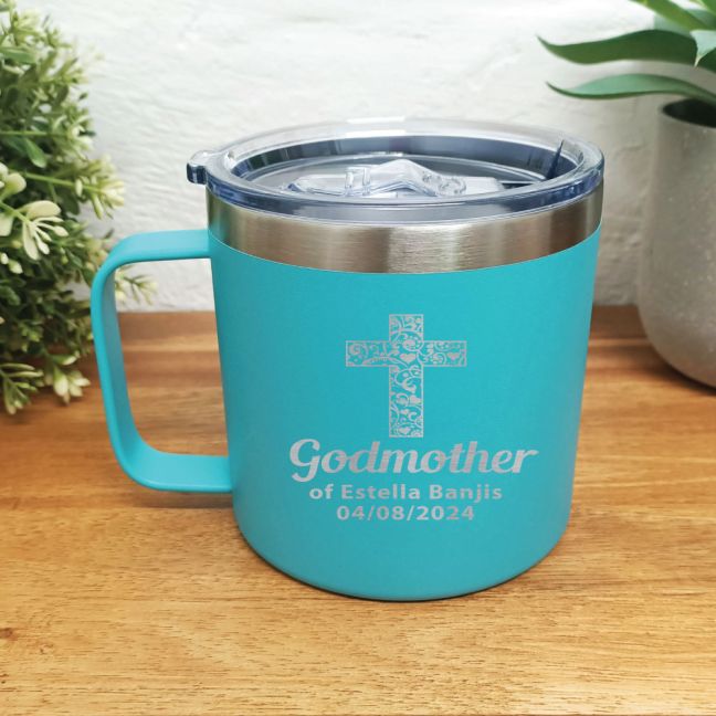 Godmother Travel Tumbler Coffee Mug 14oz Teal