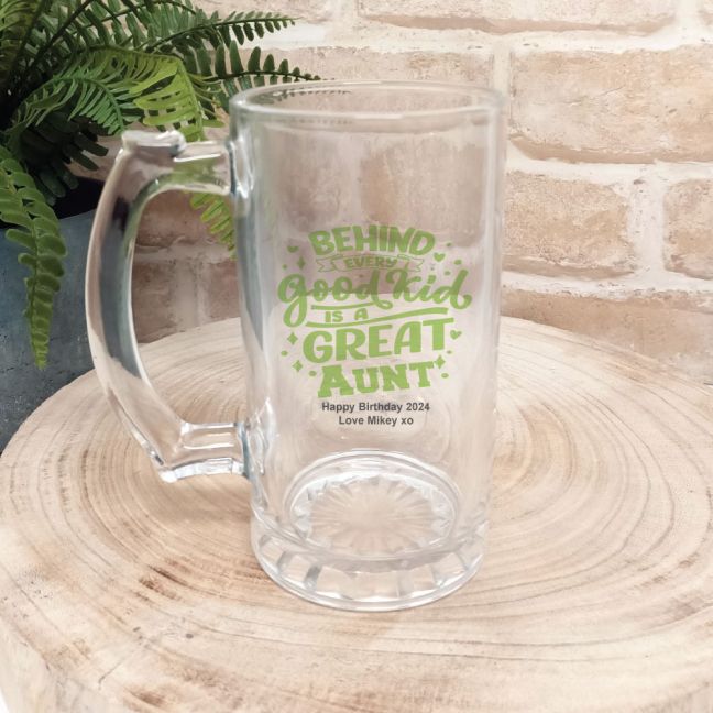 Behind Every Good Kid Is A Great Aunty Glass Stein