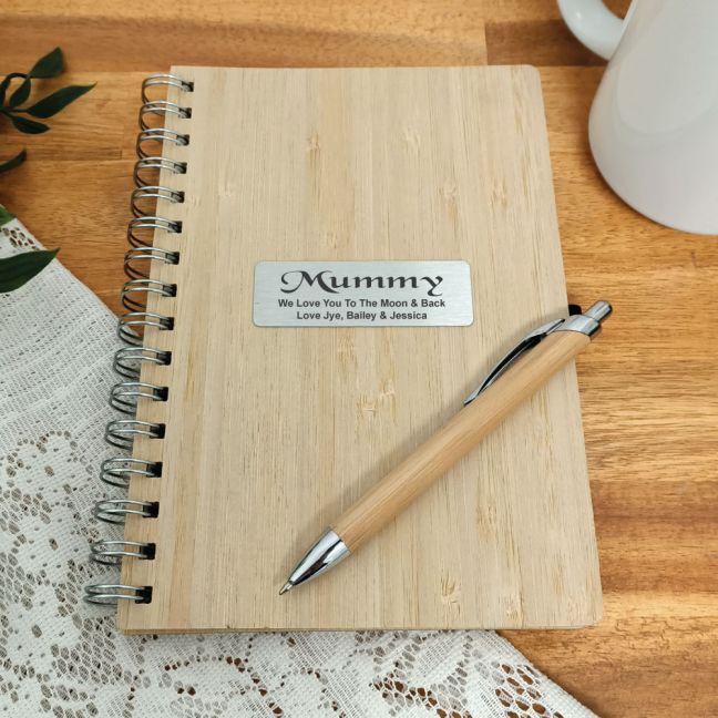 Mum Bamboo Notepad and Pen