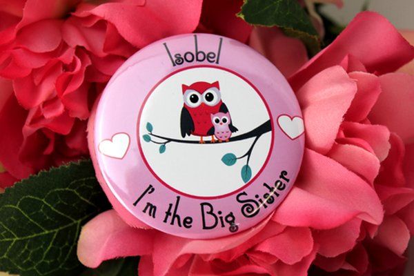 Personalised Big Sister Badge Owl