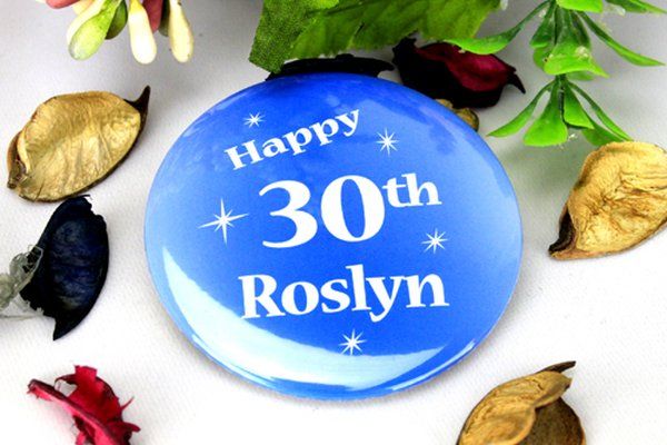 Personalised 30th Blue Star Badge 