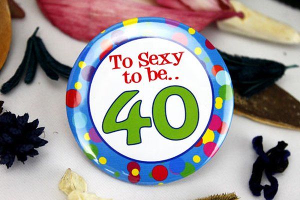 Too Sexy to be 40 Birthday Party Badge
