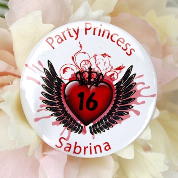 Party Princess Personalised 16th Badge