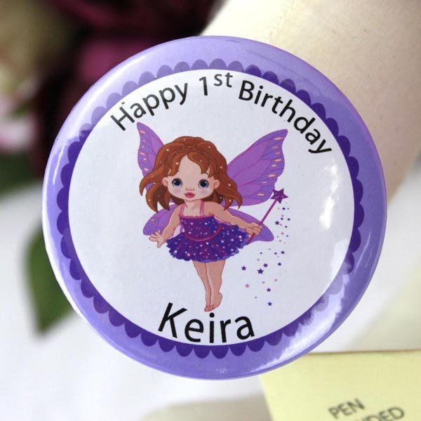 1st Birthday Fairy Party Badge - Personalised